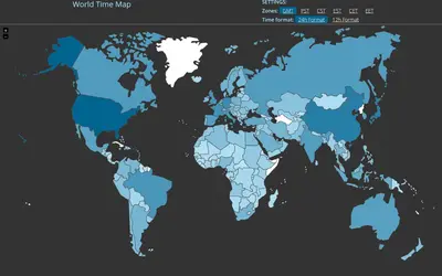 Screenshot: World Time Map website