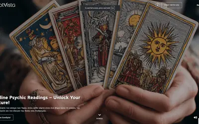 Screenshot: Design and development of tarotvista