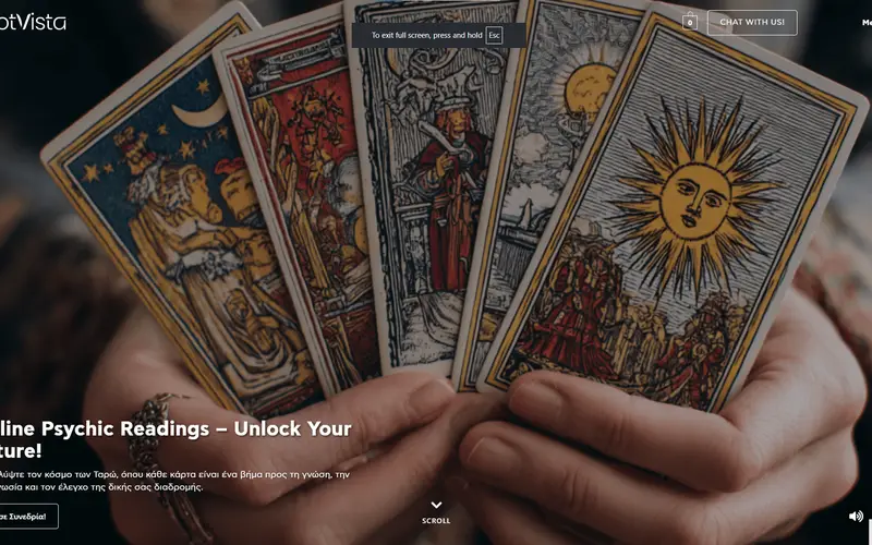 tarotvista.com website screenshot