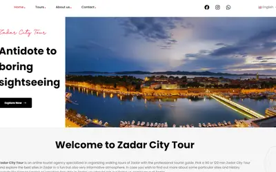 Screenshot: Redesign of zadarcitytours.com
